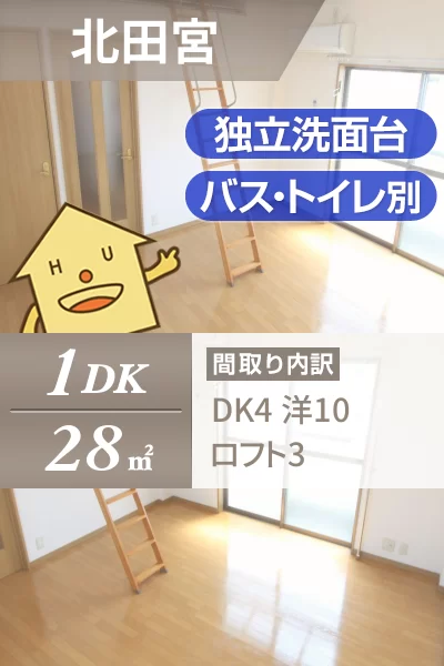 北田宮 アパート 1DK 303のお部屋の特徴