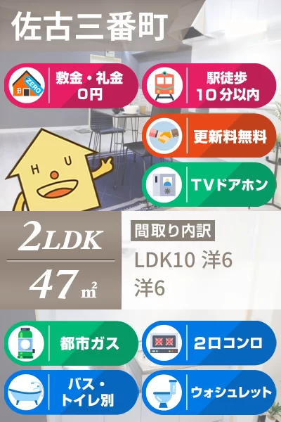 佐古三番町 マンション 2LDK 205のお部屋の特徴
