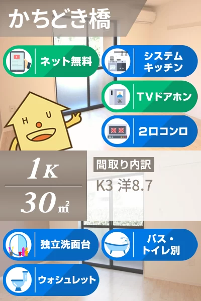 ネストかちどき橋 105のお部屋の特徴