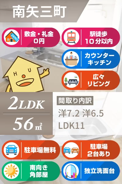 南矢三町 マンション 2LDK 305のお部屋の特徴