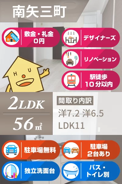 南矢三町 マンション 2LDK 402のお部屋の特徴