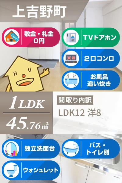 上吉野町 マンション 1LDK 303のお部屋の特徴