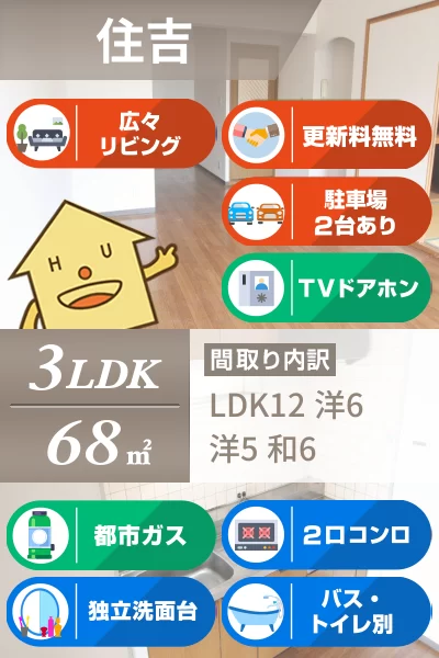 住吉 マンション 3LDK 202のお部屋の特徴