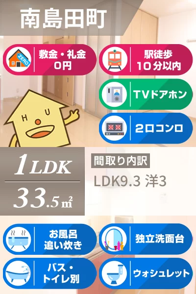アクシス南島田D棟 102のお部屋の特徴