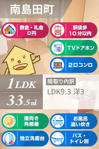アクシス南島田D棟 105のお部屋の特徴