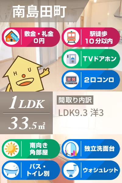 アクシス南島田D棟 201のお部屋の特徴