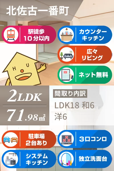 北佐古一番町 マンション 2LDK 212のお部屋の特徴