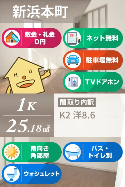 ジュネス新浜 101のお部屋の特徴