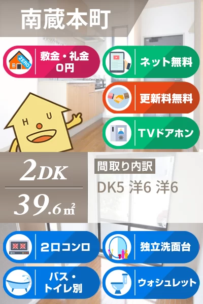 南蔵本町 アパート 2DK 101のお部屋の特徴