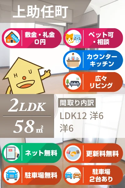 上助任町 マンション 2LDK 304のお部屋の特徴