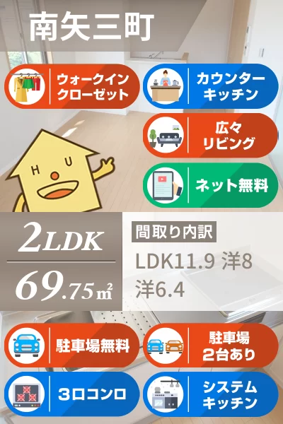 プロヌーブ南矢三 206のお部屋の特徴
