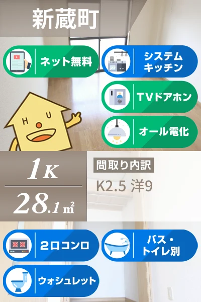 グリーンリバティー新蔵 202のお部屋の特徴