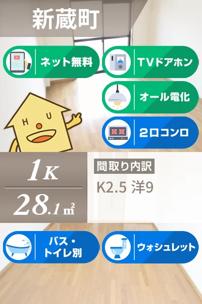 グリーンリバティ新蔵 203のお部屋の特徴