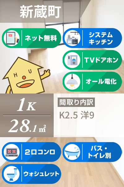 グリーンリバティ新蔵 206のお部屋の特徴