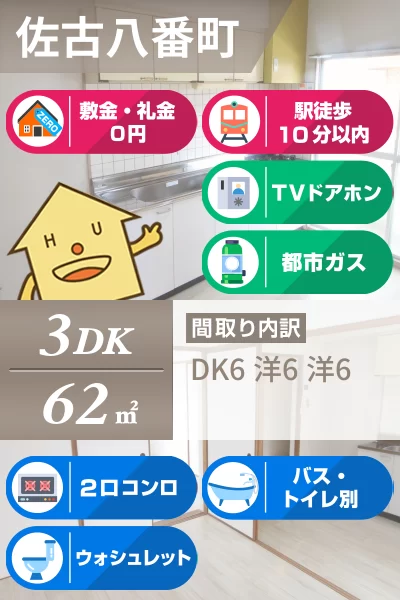 八番町リバーハイツ 302のお部屋の特徴