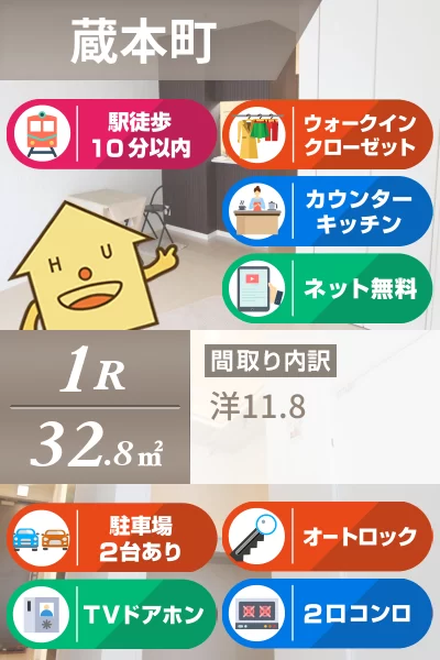 ベレオ蔵本 302のお部屋の特徴