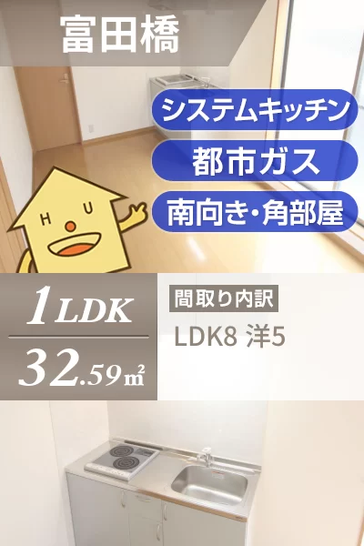 富田橋 アパート 1LDK 201のお部屋の特徴