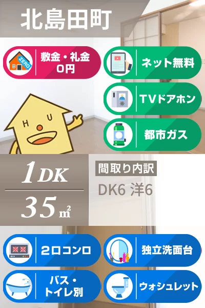 北島田町 アパート 1DK B102のお部屋の特徴