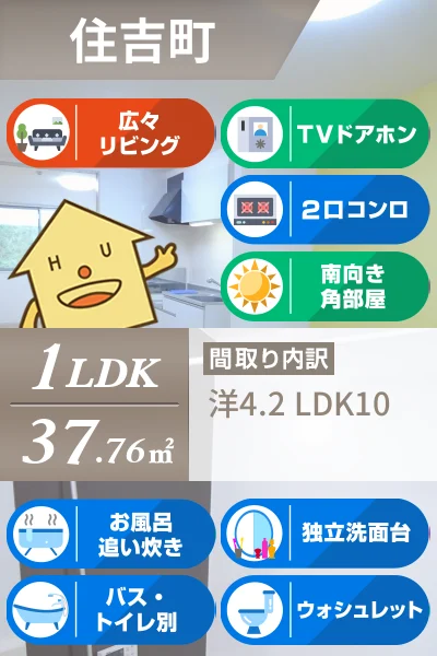 ミルト住吉II 106のお部屋の特徴