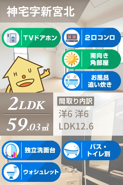 フレッシュハウス 幸 201のお部屋の特徴