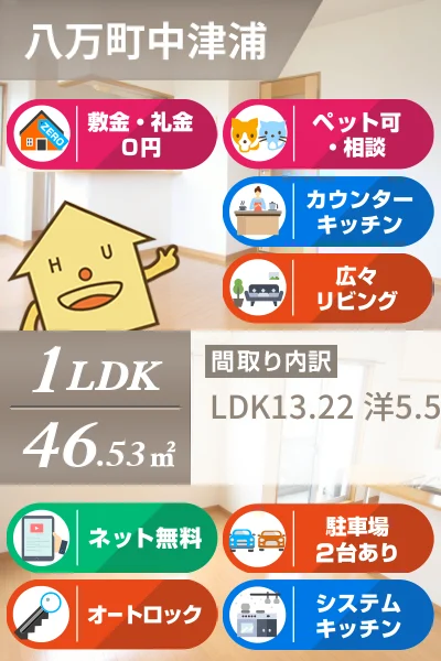 八万町 マンション 1LDK 301のお部屋の特徴