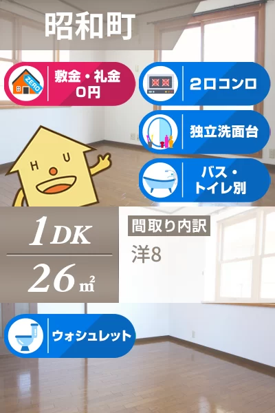 昭和町 アパート 1DK 202のお部屋の特徴