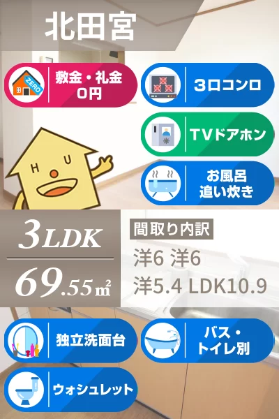 バーシア名賀 205のお部屋の特徴