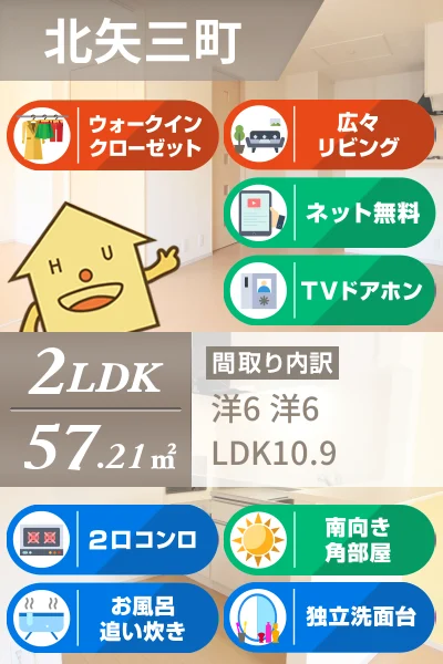 コンフォール矢三 C 203のお部屋の特徴
