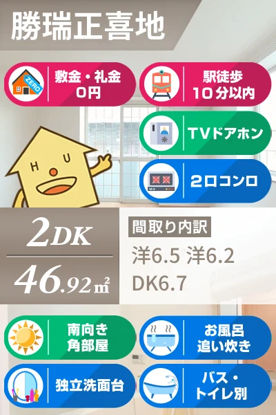 アビタシオン勝瑞E 102のお部屋の特徴