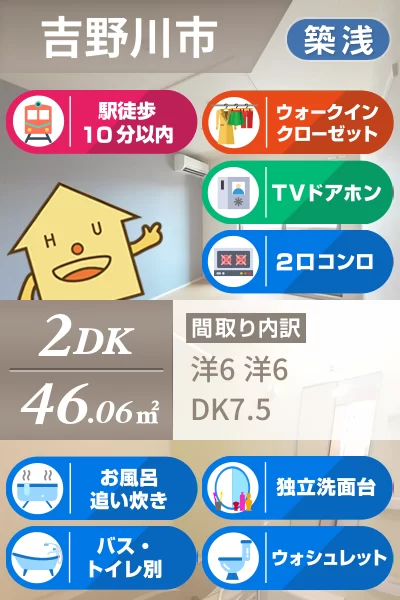スマイリー鴨島 A 102のお部屋の特徴