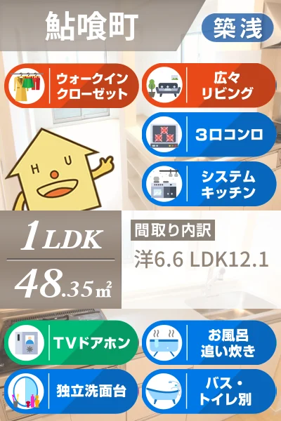 クック鮎喰 101のお部屋の特徴
