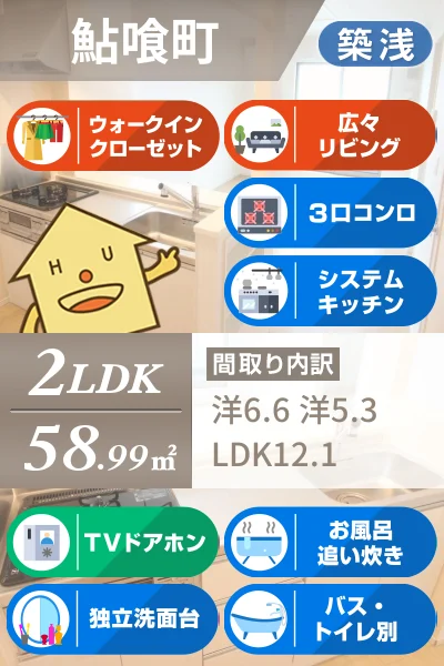 クック鮎喰 203のお部屋の特徴
