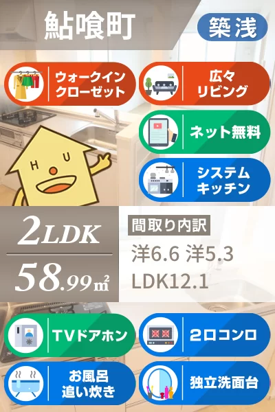 クック鮎喰 206のお部屋の特徴