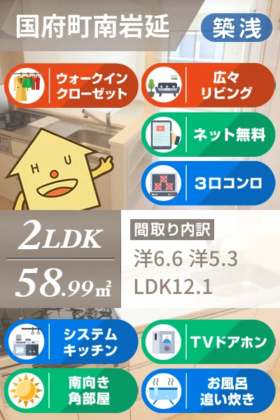 シエロ・ガーデン国府A 202のお部屋の特徴