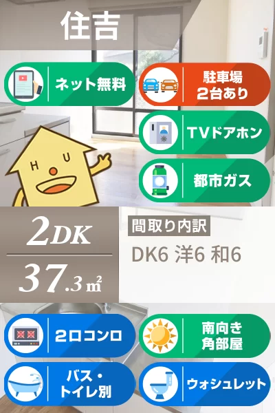 セジュール住吉A棟 103のお部屋の特徴
