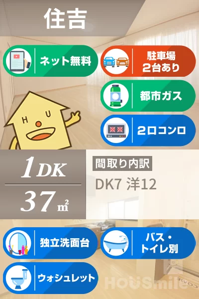 セジュール住吉B棟 101のお部屋の特徴