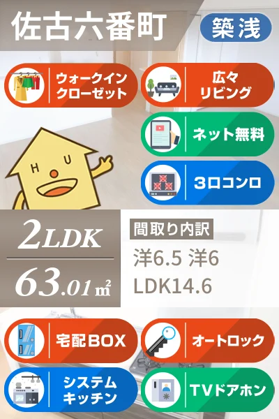 グランクリュ佐古 WEST 1203のお部屋の特徴