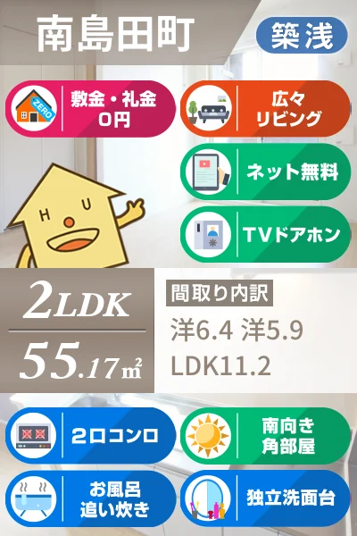 ロータス南島田E 103のお部屋の特徴