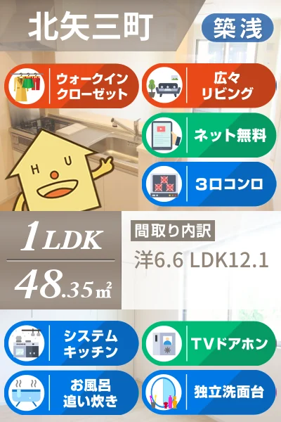 アヴォンリー北矢三 102のお部屋の特徴