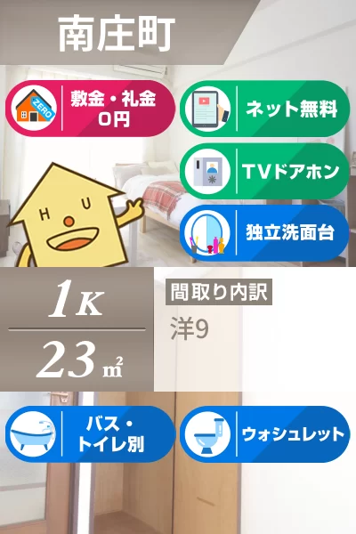 南庄町 マンション 1K 106のお部屋の特徴