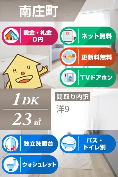 南庄町 マンション 1DK 206のお部屋の特徴