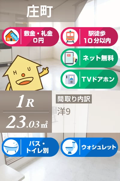 庄町 アパート 1R 205のお部屋の特徴