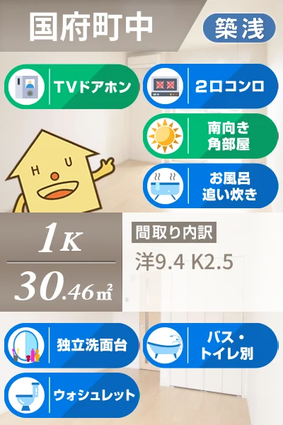 グランレジデンス 国府 BーII 203のお部屋の特徴