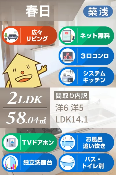 サザンコート A 202のお部屋の特徴