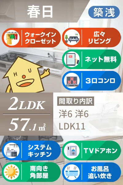 サザンコート B 202のお部屋の特徴