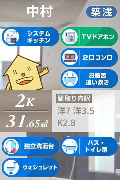 アルカンシエル北島 105のお部屋の特徴