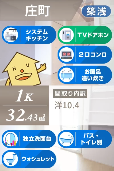 JadeHouse庄町 B 102のお部屋の特徴