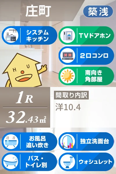 JadeHouse庄町 B 106のお部屋の特徴