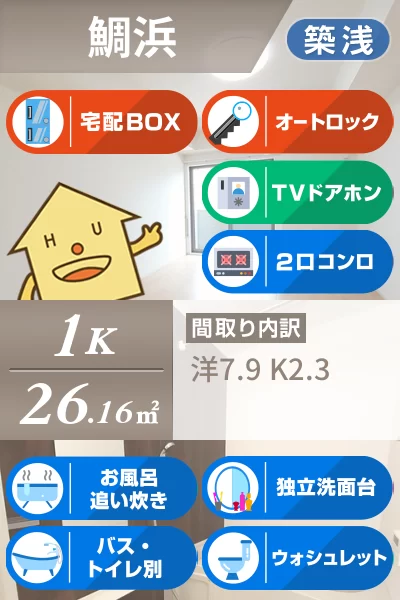 マリオ北島 D 102のお部屋の特徴