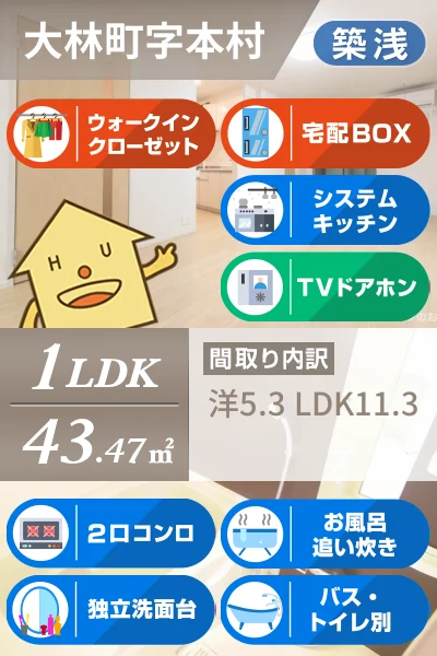 ポート レジデンス 大林 202のお部屋の特徴